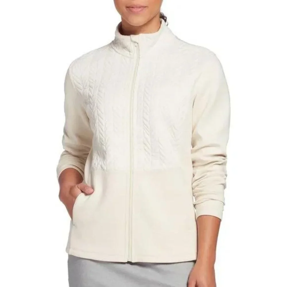 NWT Lady Hagen Women's Cable Knit Full-Zip Golf Jacket - Picture 1 of 5
